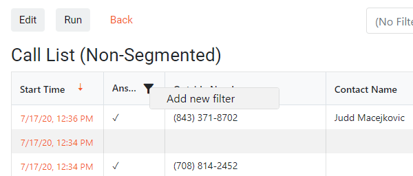 Column Filter
